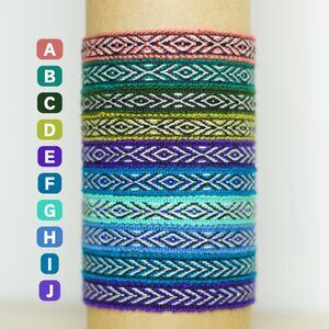 Boho Slim Wool Woven Bracelet, Stackable Bracelets, Friendship Bracelets, Woven